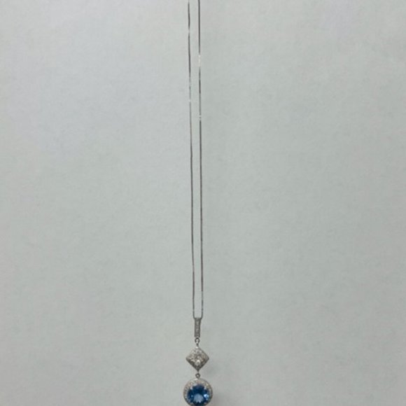 NECKLACE 14K 2.05ct Tanzanite & Diamond Pendant Necklace - Picture 2 of 3